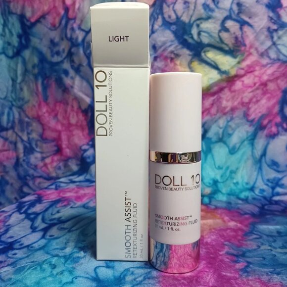 NIB Doll 10 Smooth Assist Retexturizing Fluid LIGHT 1 fl oz Vegan Foundation - Picture 1 of 5
